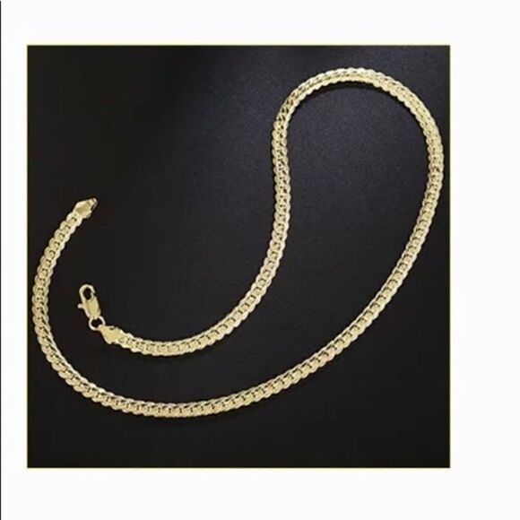 18K Gold 6mm Full Side Chain Necklace - Picture 6 of 7